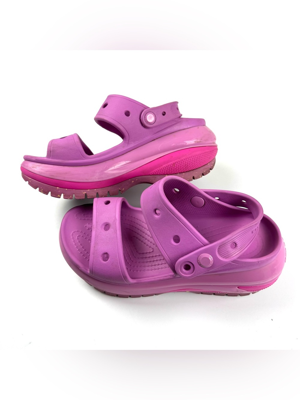 Crocs Classic Mega Crush Sandal Women's Size 7 High Platform Bubble Pink Y2K